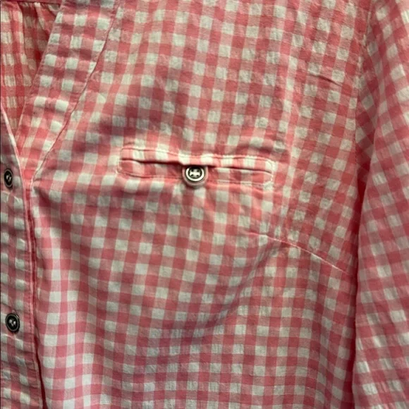 Kut from the Kloth pink gingham button down blouse, Small - Picture 5 of 8